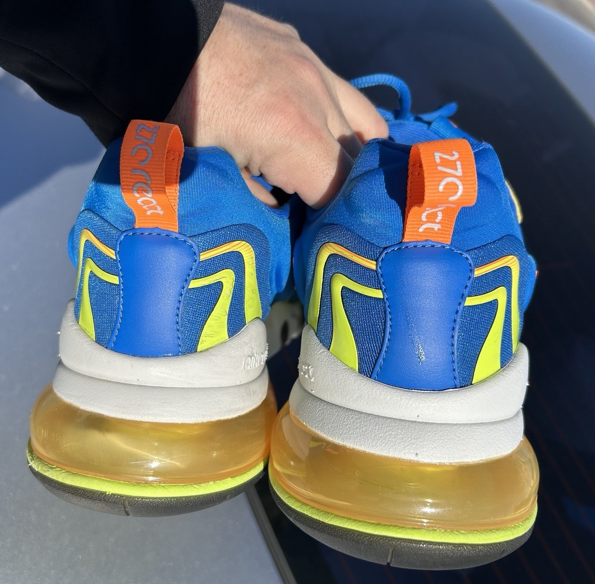 Nike Air Max 270 React ENG Solar Blue Volt Orange CD0113-401 Men's