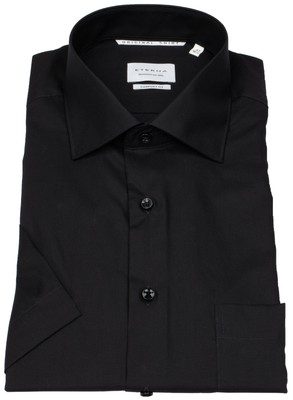 Eterna Kurzarmhemd Comfort Fit Kentkragen schwarz
