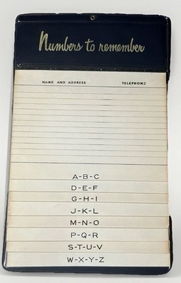 MCM 50 s-60 s  Numbers To Remember  Phone Address Directory Desk Pad Vintage NOS