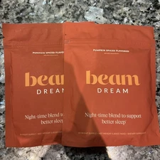 (2) Beam Dream Sleep Powder: PUMPKIN SPICE FLAVOR 30 servings ea. Exp 09/27- New