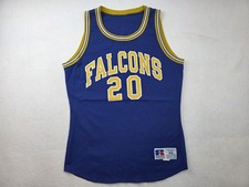 Vintage Russell Athletic Falcons #20 Basketball Jersey Made In USA Blue Size 44