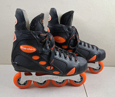 Rare Riedell Rental Inline Roller Skates 145 Hockey Boot Men 10 Aluminum Plates