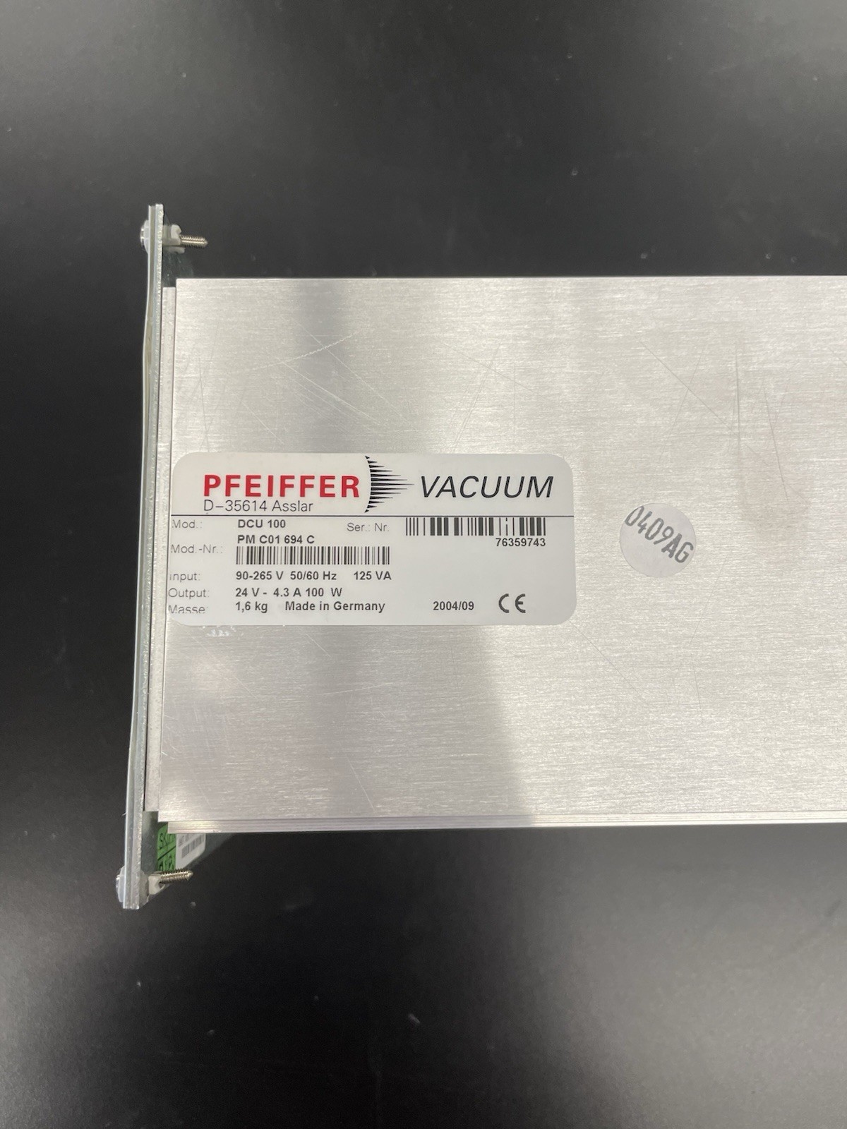 Pfeiffer Vacuum Turbo Controller DCU100 Untested