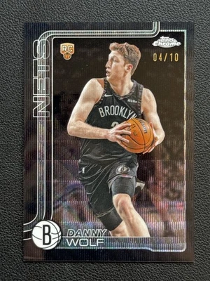 2025-26 Topps Chrome Update 04/10 Black Wave Refractor Rookie Danny Wolf RC #177 - Image 1 of 2