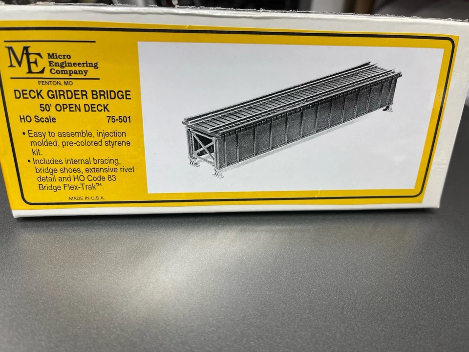 Micro- Engineering #75-501 HO SCALE DECK GRIDER BRIDGE 50' OPEN DECK - Image 3 of 4