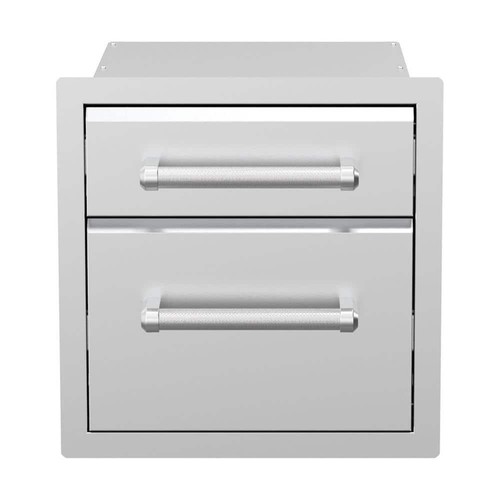 18 in. Outdoor Kitchen Built-In Grill Cabinet 2 Drawer Access Drawer Unit