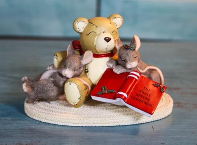 Vintage 1990's Fitz Floyd Charming Tails Mice Not A Creature Was Stirring 87/704