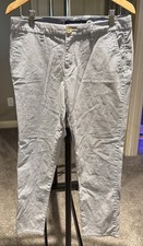 Tommy Hilfiger Women  s Striped Twill Chino Pants Size 10- Preowned