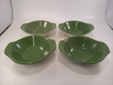 Poole Pottery Bowls Small Twintone Dark Green & White 17cm Dessert Soup VGC