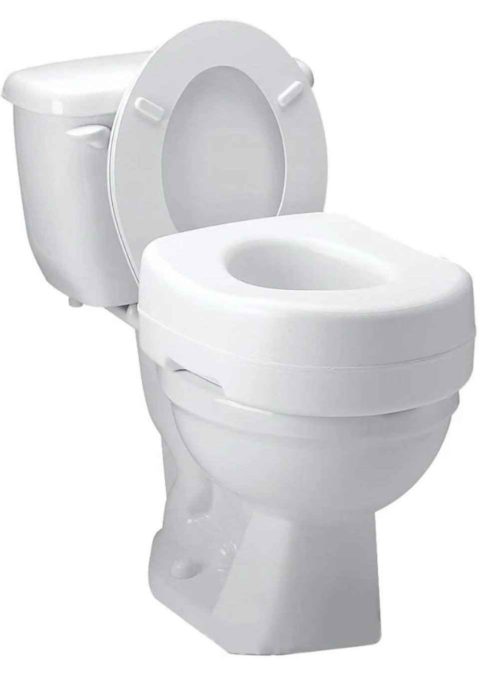 Carex Toilet Seat Riser - Adds 5.5 Inch of Toilet Height - Raised Seat 300lb