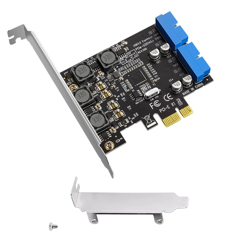PCIE PCIExpress to Internal 2 Port 19Pin Header USB 3.0 Expansion Card with Low - Image 4 of 4