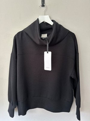 Varley Sweatshirt Priya Longline Sweat Wasserfallausschnitt seitliche Reißverschlüsse Größe Small neu ohne Etikett