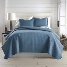 Southshore Fine Living Vilano Spring Quilt Set King/Cal King Dark Blue 3PC New