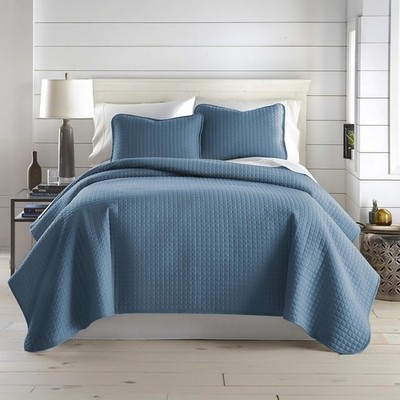 Southshore Fine Living Vilano Spring Quilt Set King/Cal King Dark Blue 3PC New