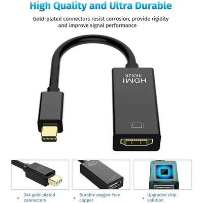 Mini Displayport auf HDMI Adapter Mini DP auf zu HDMI Kabel Wandler Konverter 4K