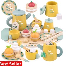Tea Sets for Toddlers 3-5 Girl Birthday Gift 3 Old Princess Party Wooden Pla...