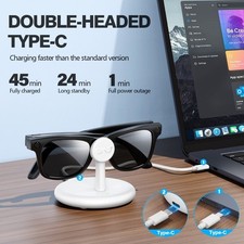 Magnetic USB C Charging Dock for RayBan Smart Glasses with Compact ABS Design