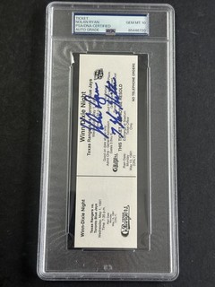 NOLAN RYAN Autografo Firmato 7° NO HITTER 5 1 91 Biglietto Stub PSA 10 Auto