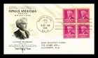 US COVER LUTHER BURBANK FAMOUS AMERICANS FIRST DAY ISSUE BLOCK OF 4 ARTCRAFT