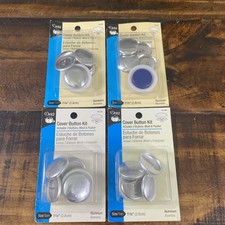 Dritz Button Cover Kit 1 1/8 in 3 Aluminum Buttons, Mold  Pusher Lot Of 4