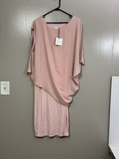 ASOS Maternity Cape Double Layer Bodycon Dress Size 12 Pink C42