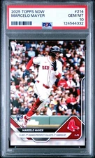Graded 2025 Topps Now Marcelo Mayer #214 Rookie RC Baseball Card PSA 10 Gem Mint