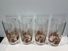 6" Vintage Anchor Hocking Mushroom Drinking Glasses - 12 oz Set of 4 Ex. Cond.
