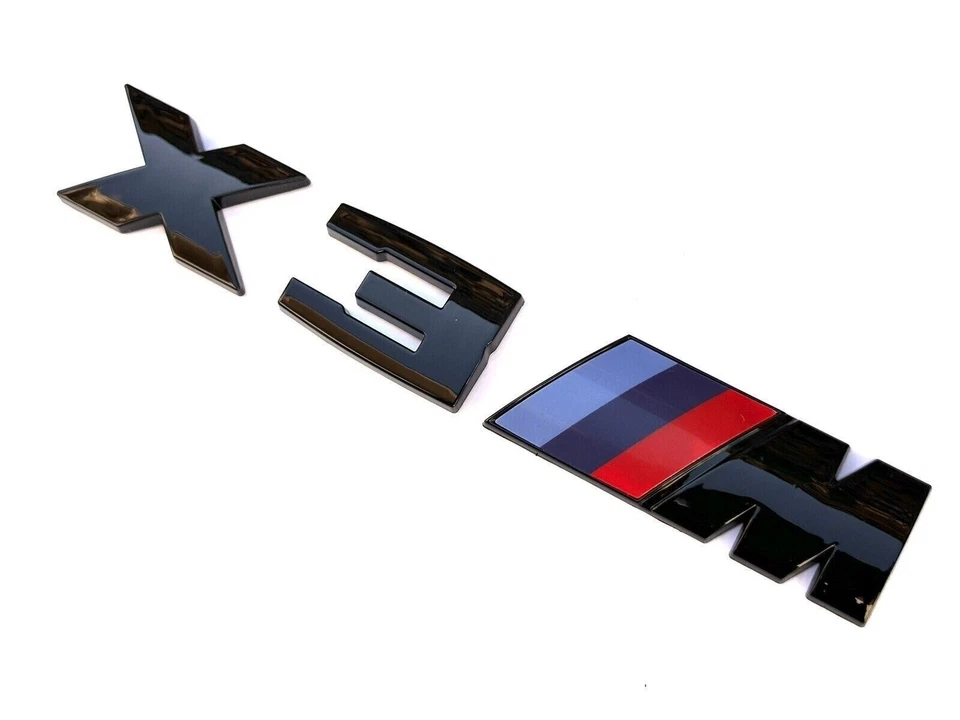 Adhesivo emblema maletero trasero estilo negro brillante apto para BMW X3M Foto 2 de 2