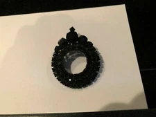  Black Beaded Round Brooch/Pin 