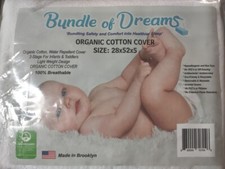 New Crib Mattress Cover Bundle of Dreams 38-13525 Organic Cotton Zip Closure