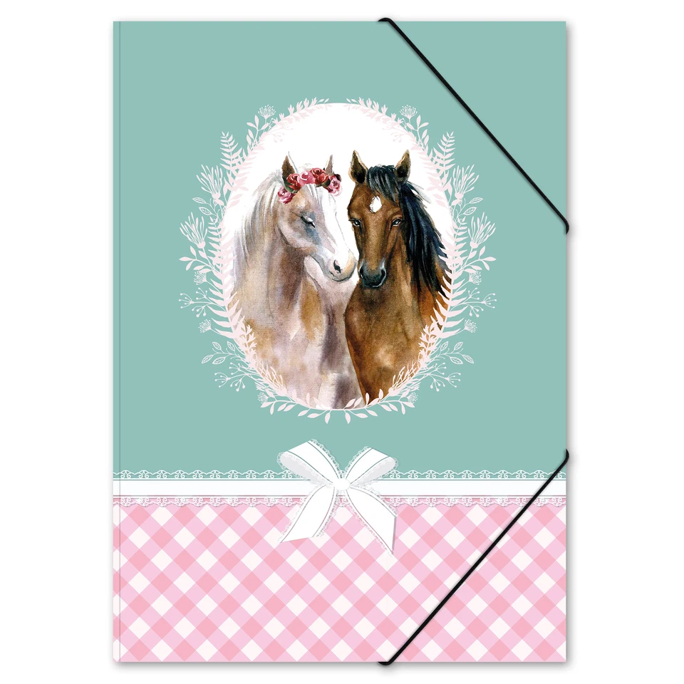 itenga Sammelmappe Zeichenmappe Künstler A3 Mappe Pferde Kunst Gummizugmappe neu