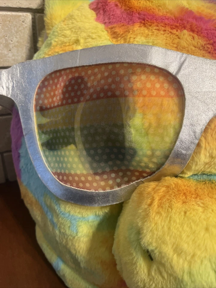 Big Fat Crazy Head Unicorn Mask Rainbow Furry With Hair NWT - Image 2 of 4