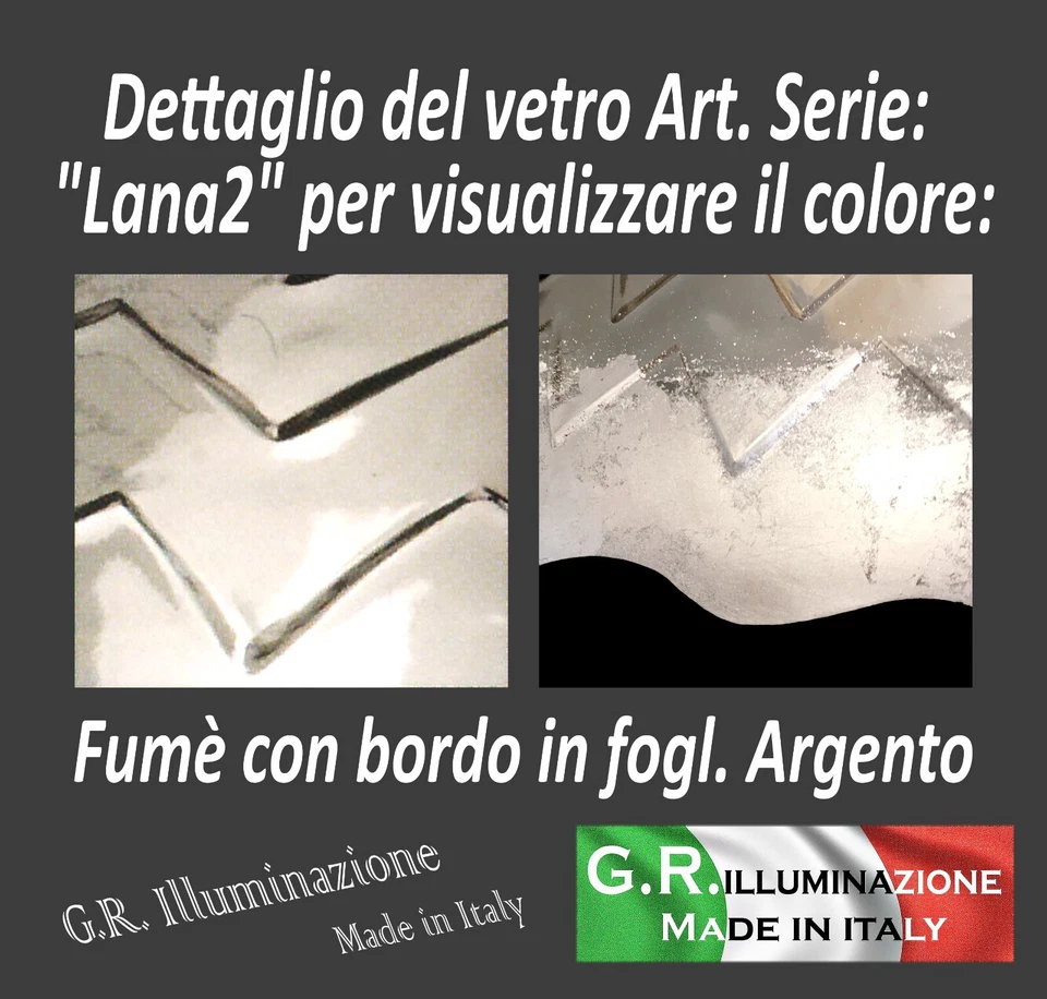 LAMPADARIO MODERNO 1 L. VETRO FUME' ARGENTO Ø50 SOSPENSIONE SALA DA PRANZO Lana2 - Immagine 2 di 4