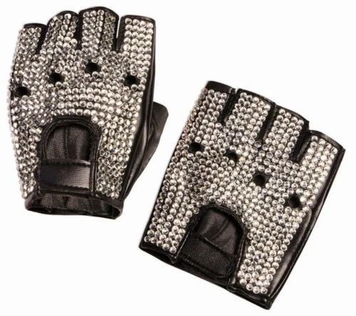 Guantes de disfraz de Plata Negro