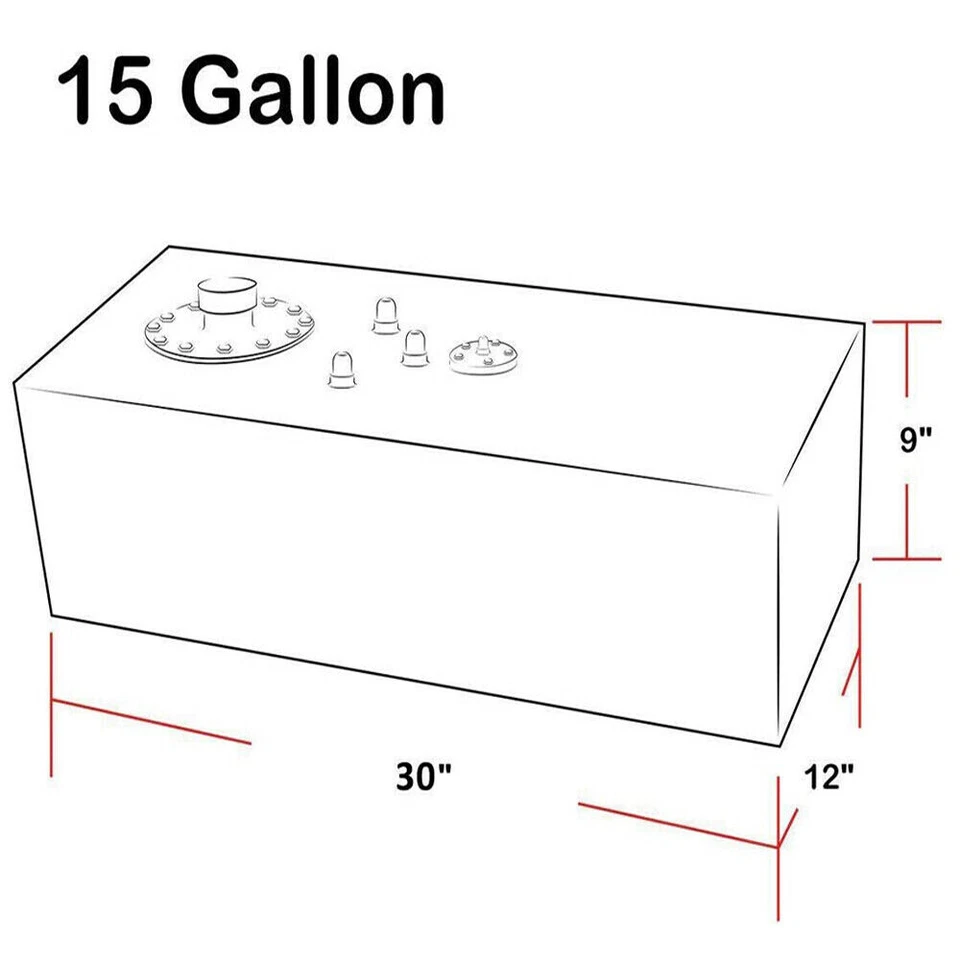 15 Gallon Aluminum Race Fuel Cell Gas Tank Cap Level Sender+Nylon Fuel Line Kits Foto 2 de 4
