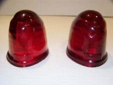 Vintage Glass Lenses Cab Lights Fender Turn Signals Rat Rod 2 Red