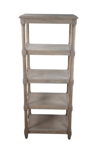 Restoration Hardware Weathered Oak 5 Tier Etagere Linen Tower Storage Shelf 58" - Picture 2 of 12