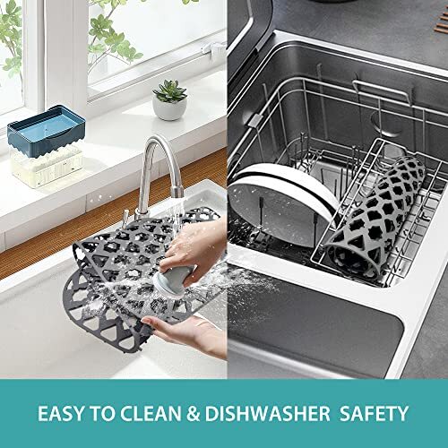 Sink Protectors for Kitchen Sink, Large Silicone Sink Mats Grid for 30" x 14" - Picture 8 of 8