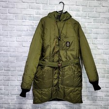 Vintage Refrigiwear Winter Coat Puffy Puffer Army Green Lined Long Coat Parka