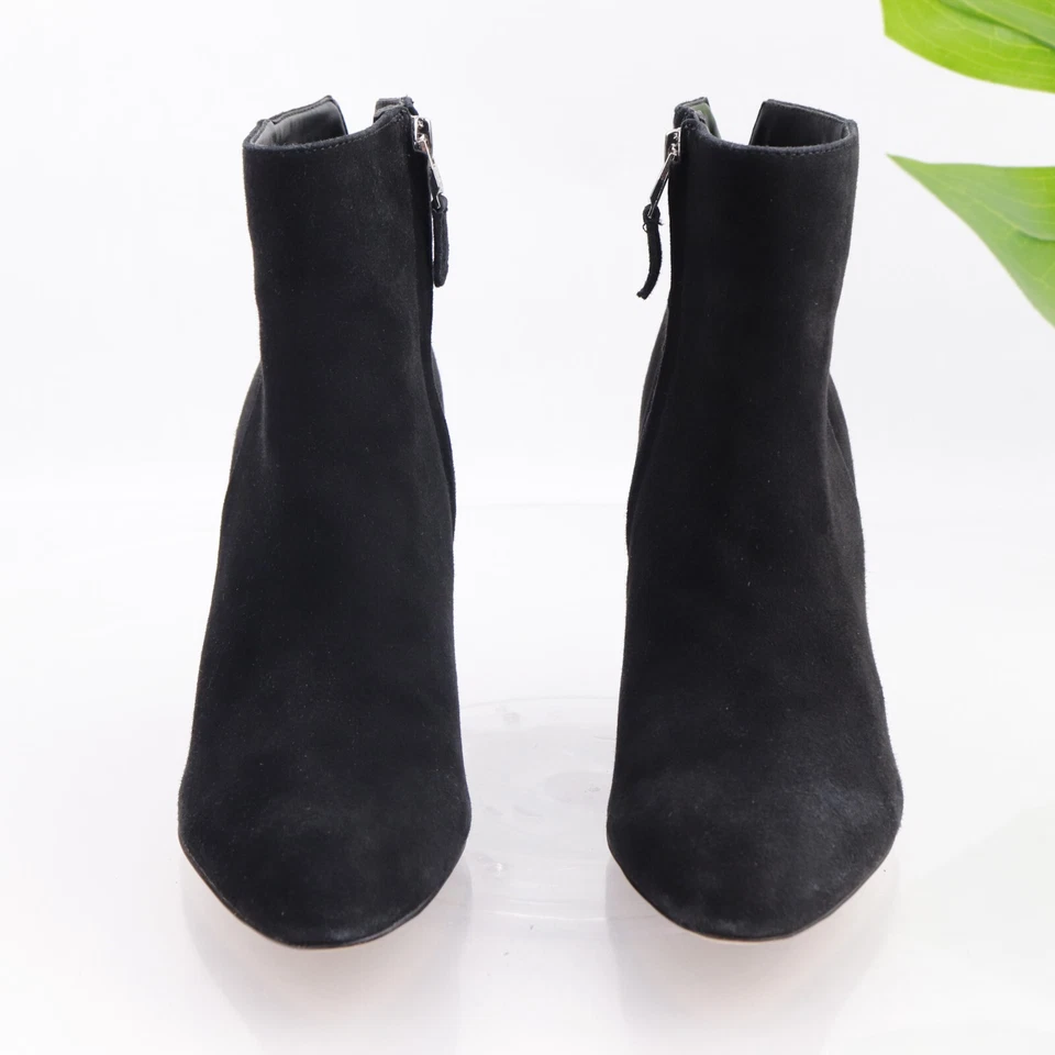 Bota Wilson Sam Edelman para mujer talla 6 tacón de cuña botín de gamuza negro punta almendra Foto 3 de 4