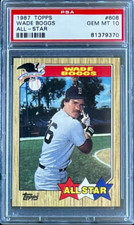1987 TOPPS #608 WADE BOGGS HOF PSA 10 GEM MT RED SOX ** AL ALL-STAR **