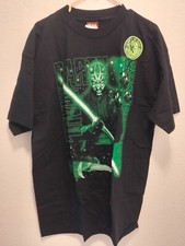 Vintage Star Wars Darth Maul T-Shirt XL Extra Large Black Glow in the Dark NWT