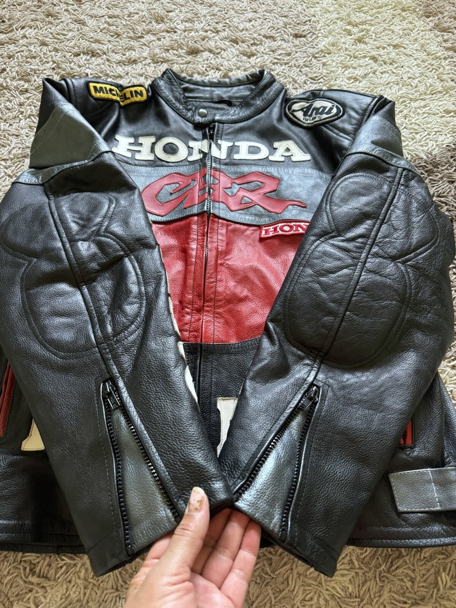Vintage Honda Racing Leather Moto Jacket Michelin XXLarge | eBay