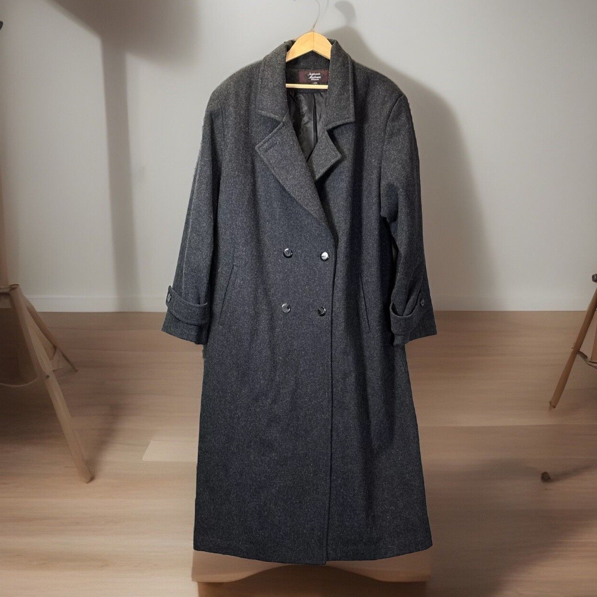 ジャケット・アウター VINTAGE BRENT WOOL DOUBLE BREASTED COAT Contrast Double Breasted Wool Over Coat – Vintage Jacket