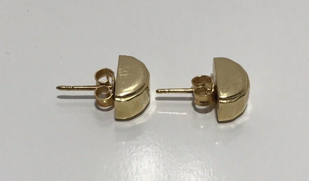 18K SOLID YELLOW GOLD STUD EARRINGS - image 7