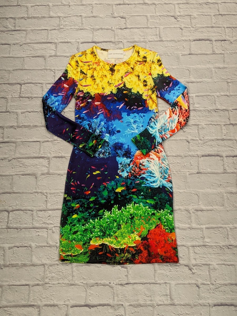 Mary Katrantzou Fishtank Dress Under The Sea Size Large L