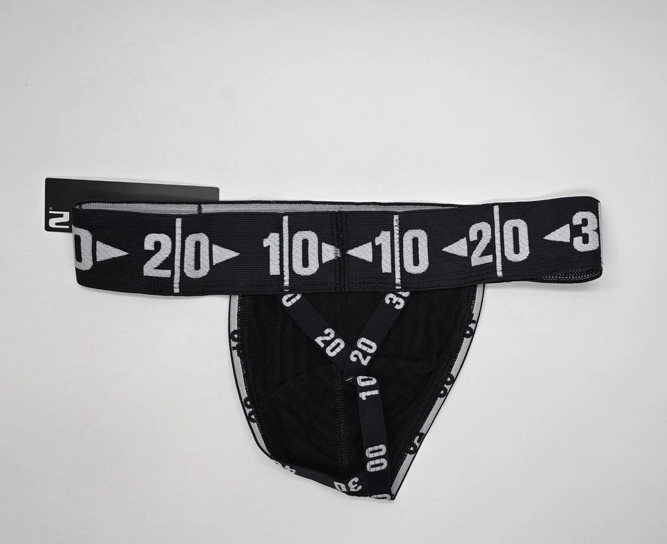 C-IN2 男式 H+A+R+D 丁字裤内衣 M L 码黑色 - 全新带标签! — 第 2/4 张图片
