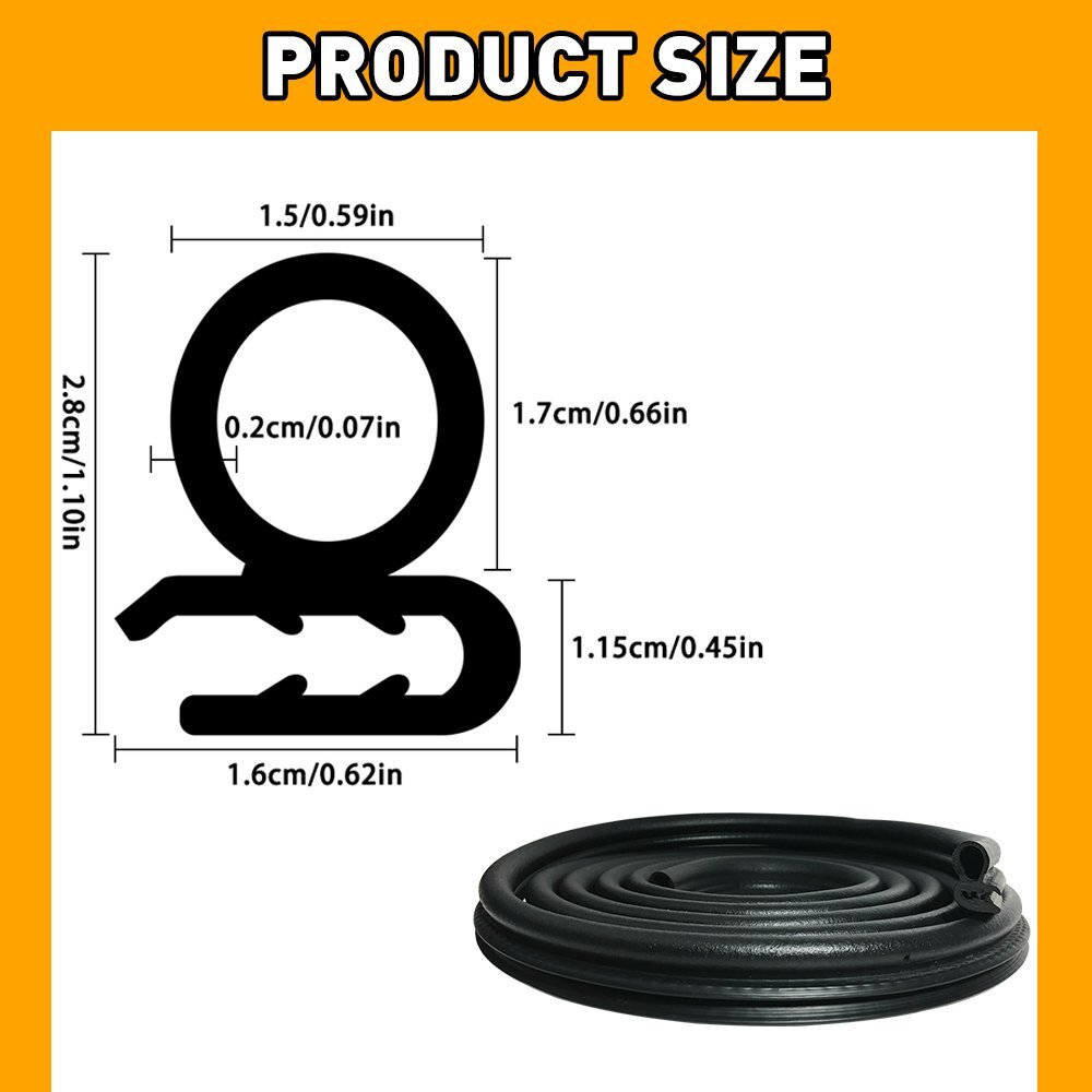 Car Door Seal Auto Lock Seal Weather Strip Door Window Lock Trunk Hood Edge Trim 20ft Rubber E Rubber Sealing Strip - Foto 8