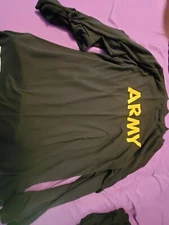 US Military Army Physical Fitness Uniform APFU Long Sleeve Shirt Black Large