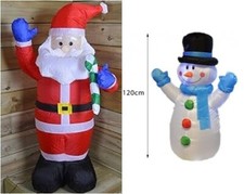 Image of Inflatable 4ft Tall  Snowman or SANTA Xmas Blow Light Up Outdoor Decoration